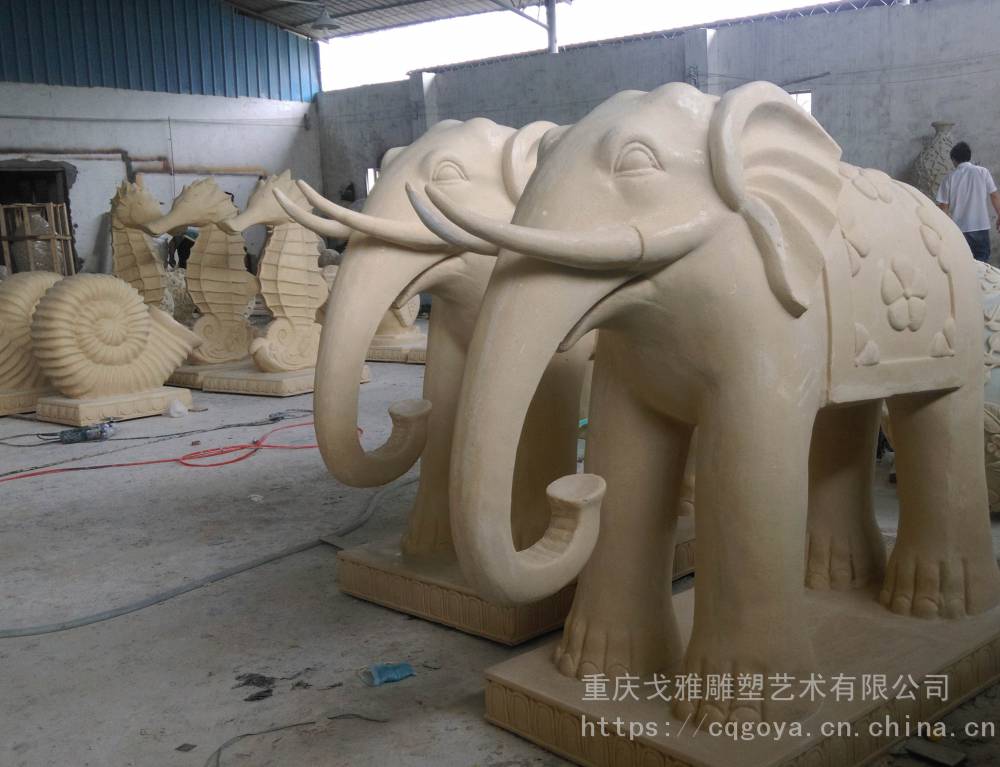 重慶砂巖大象雕塑來圖定制 匠心獨運，打造專屬景觀藝術品